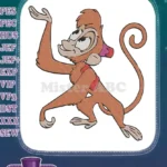 Playful Brown Abu Monkey Disney Character Embroidery Designs - Instant Download