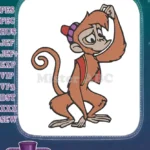 Abu Aladdin's Monkey Scratching Head Cartoon Embroidery Designs - Instant Download