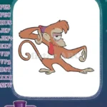 Sleepy Cartoon Monkey Abu Embroidery Designs for Kids Apparel - Instant Download