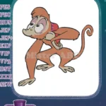 Playful Abu the Monkey Disney Aladdin cartoon embroidery designs - Instant Download