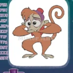 Aladdin's Abu distressed monkey cartoon embroidery designs for kids - Instant Download
