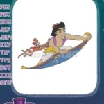 Aladdin and Abu flying magic carpet adventure embroidery designs - Instant Download