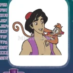 Disney Aladdin and Abu smiling monkey embroidery designs - Instant Download