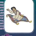 Aladdin flying magic carpet fantasy embroidery designs for children - Instant Download