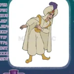 Aladdin Inspired Prince Bowing Gesture Cartoon Embroidery Designs - Instant Download