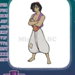 Classic Disney Aladdin Hero Embroidery Designs Purple Vest White Pants - Instant Download