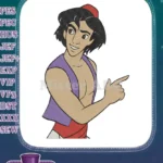 Disney Aladdin Smiling Hero Pointing Embroidery Designs - Instant Download