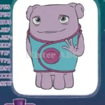 Friendly purple alien Oh from Home movie embroidery designs - Instant Download