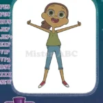 Cheerful Cartoon Girl Showing Thumbs Up Embroidery Designs - Instant Download