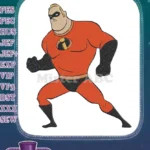 Dynamic Mr Incredible superhero character digital embroidery designs - Instant Download