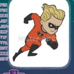 Dash Parr Incredibles Superhero Running Boy Embroidery Designs - Instant Download