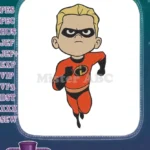 Dash Parr Incredibles running boy superhero embroidery designs - Instant Download