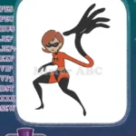 Elastigirl stretching arm superhero character embroidery designs from The Incredibles - Instant Download