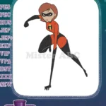 Elastigirl Superhero Action Pose Embroidery Designs for Disney Fans - Instant Download