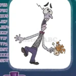 Disney Inside Out Fear Character Scared Spilling Drink Embroidery Designs - Instant Download