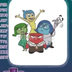 Joy Sadness Anger Fear Disgust Inside Out Embroidery Designs - Instant Download