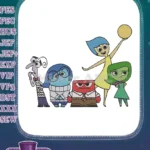 Disney Pixar Inside Out characters embroidery designs for all emotions - Instant Download
