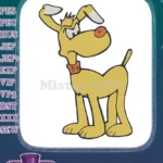 Angry Yellow Cartoon Dog Embroidery Designs for Pet Lovers - Instant Download