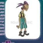 Smiling Cartoon Pirate Character Embroidery Designs for Kids and Adults - Instant Download