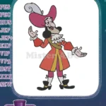 Captain Hook Disney villain pirate character embroidery designs - Instant Download