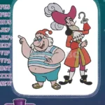 Classic Disney Peter Pan Captain Hook Smee pirate embroidery designs - Instant Download