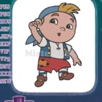 Happy Jake pirate boy cartoon character embroidery designs for kids - Instant Download