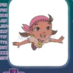 Happy Disney Izzy Pirate Girl Pink Bandana Embroidery Designs - Instant Download