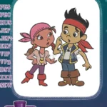 Jake and Izzy Pirate Adventure Kids Embroidery Designs - Instant Download