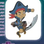 Exciting Jake the Pirate with Sword Cartoon Embroidery Designs - Instant Download