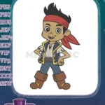 Jake pirate boy cartoon embroidery designs for kids adventure - Instant Download
