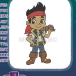 Jake the Pirate Boy cartoon character embroidery designs - Instant Download