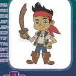 Jake the Pirate Boy with Sword Embroidery Designs - Instant Download