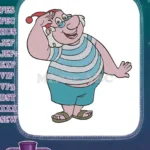 Happy portly cartoon sailor man saluting embroidery designs - Instant Download