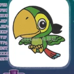 Cute Cartoon Baby Tropical Parrot Bird Embroidery Designs - Instant Download