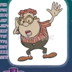 Classic Carl Wheezer surprised pose with glasses embroidery designs - Instant Download