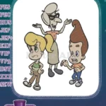 Jimmy Neutron Carl Wheezer Ms Fowl animated characters embroidery designs - Instant Download