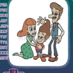 Happy Jimmy Neutron family cartoon characters embroidery designs - Instant Download