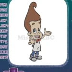 Jimmy Neutron cartoon character embroidery designs for kids and fans - Instant Download