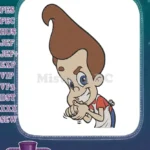 Mischievous Jimmy Neutron cartoon character detailed embroidery designs - Instant Download