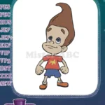 Jimmy Neutron cartoon boy vibrant embroidery designs for kids - Instant Download