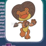 Happy playful cartoon lion cub embroidery designs - Instant Download