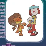 Friendly Cartoon Lion and Circus Clown Embroidery Designs - Instant Download