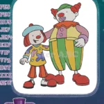 Happy Colorful Circus Clowns Embroidery Designs for Children - Instant Download