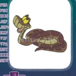 Kaa The Jungle Book Snake with Open Mouth Embroidery Designs - Instant Download