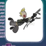 Kim Possible Ron Stoppable animated falling action embroidery designs - Instant Download