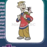 Ron Stoppable with Rufus on Shoulder Cartoon Embroidery Designs - Instant Download