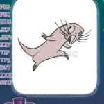Aggressive Naked Mole-Rat Cartoon Animal Embroidery Designs - Instant Download