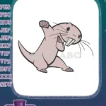 Funny Pink Naked Mole-Rat Cartoon Character Embroidery Designs - Instant Download