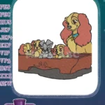 Lady and the Tramp with their Cute Puppies Embroidery Designs - Instant Download