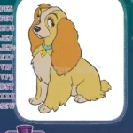 Cute Disney Lady Cocker Spaniel dog embroidery designs - Instant Download